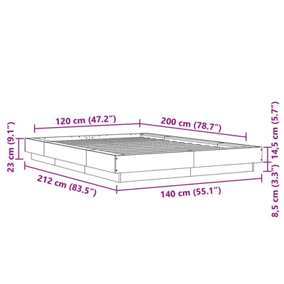 Musta sängynrunko Elmer 120x200cm (puinen)