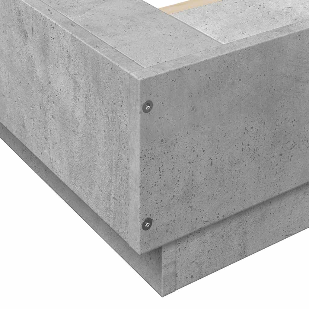 Betoninharmaa sängynrunko Elmer 100x200cm (puinen)