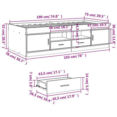 Savutammi vuodesohva laatikoilla Stanciulescu 75x190cm (puinen)