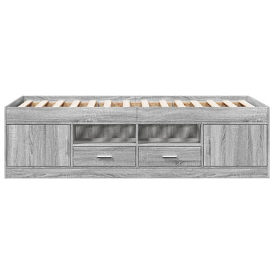 Vuodesohva laatikoilla harmaa Sonoma 75x190 cm tekninen puu