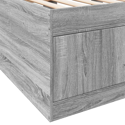 Vuodesohva laatikoilla harmaa Sonoma 75x190 cm tekninen puu