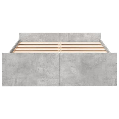 Sängynrunko laatikoilla betoninharmaa 120x200 cm tekninen puu