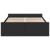 Musta sängynrunko laatikoilla Moning 135x190cm (puinen)