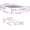 Betoninharmaa sängynrunko laatikoilla Veligean 135x190cm (puinen)