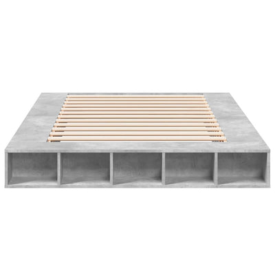 Betoninharmaa sängynrunko Negulescu 150x200cm (puinen)