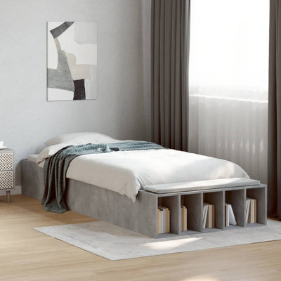 Sängynrunko betoninharmaa 90x200 cm tekninen puu