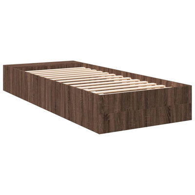 Sängynrunko ruskea tammi 75x190 cm tekninen puu