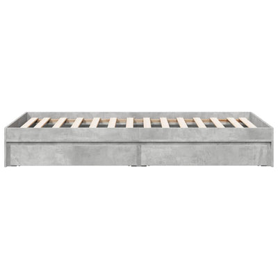 Sängynrunko laatikoilla betoninharmaa 100x200 cm tekninen puu