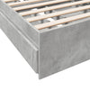 Sängynrunko laatikoilla betoninharmaa 100x200 cm tekninen puu