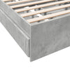 Sängynrunko laatikoilla betoninharmaa 90x200 cm tekninen puu