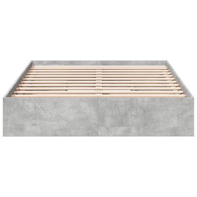 Sängynrunko laatikoilla betoninharmaa 135x190 cm tekninen puu