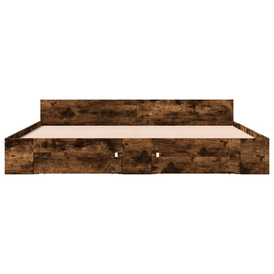 Savutammi sängynrunko laatikoilla Calinoiu 180x200cm (puinen)