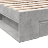 Sängynrunko laatikolla betoninharmaa 90x200 cm tekninen puu