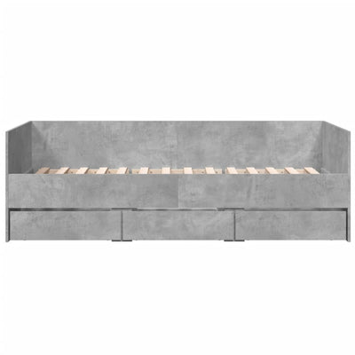 Vuodesohva laatikoilla betoninharmaa 100x200 cm tekninen puu