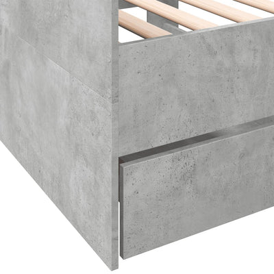Vuodesohva laatikoilla betoninharmaa 100x200 cm tekninen puu