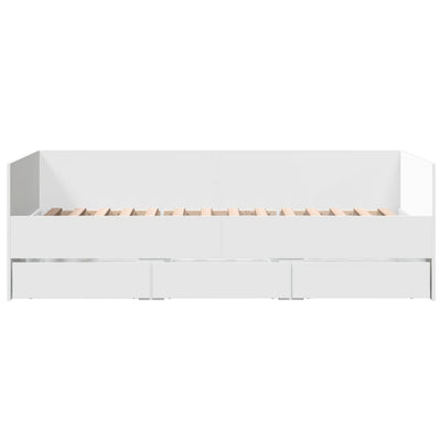 Valkoinen vuodesohva laatikoilla ei patjaa Toff 90x200cm