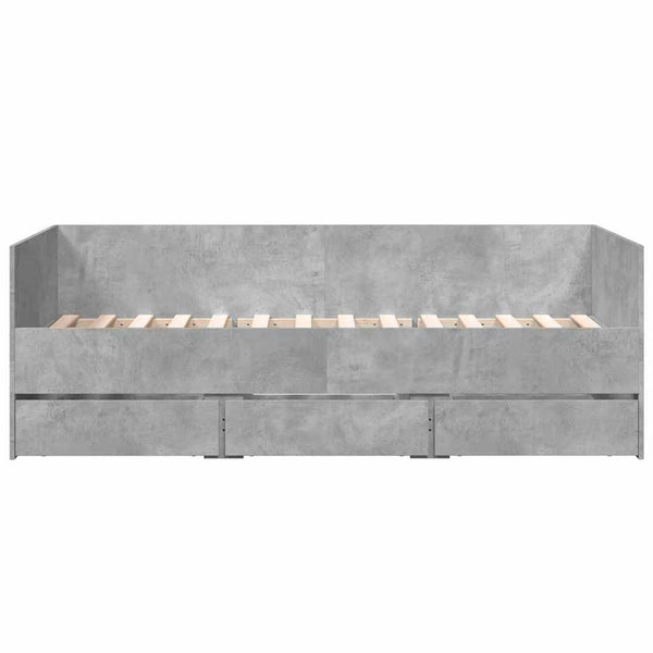 Vuodesohva laatikoilla ei patjaa betoninharmaa 75x190 cm