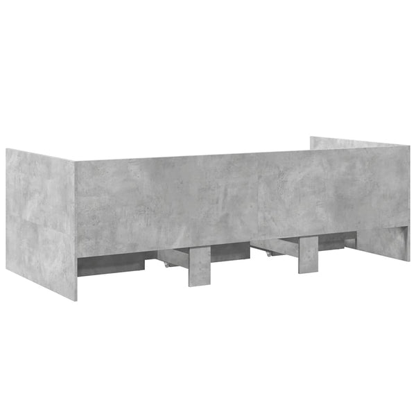 Vuodesohva laatikoilla ei patjaa betoninharmaa 75x190 cm