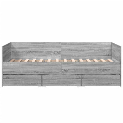 Vuodesohva laatikoilla harmaa Sonoma 75x190 cm tekninen puu