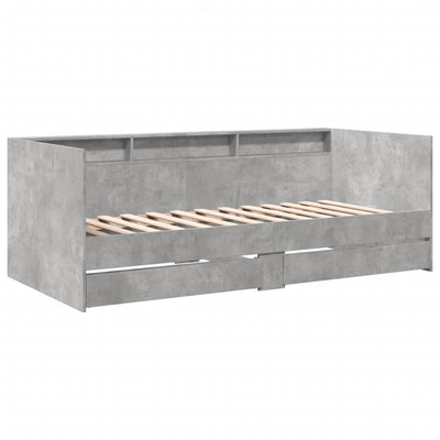 Betoninharmaa vuodesohva laatikoilla ei patjaa Invalizilor 90x190cm