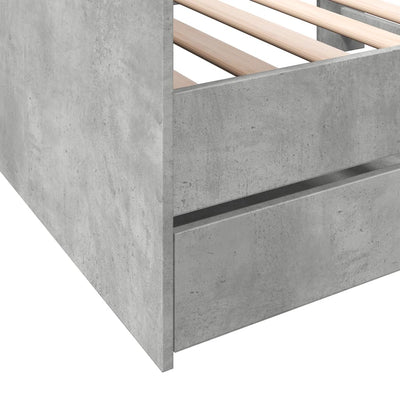 Betoninharmaa vuodesohva laatikoilla ei patjaa Invalizilor 90x190cm