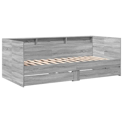 Vuodesohva laatikoilla harmaa Sonoma 75x190 cm tekninen puu