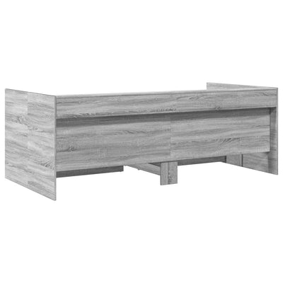 Vuodesohva laatikoilla harmaa Sonoma 75x190 cm tekninen puu