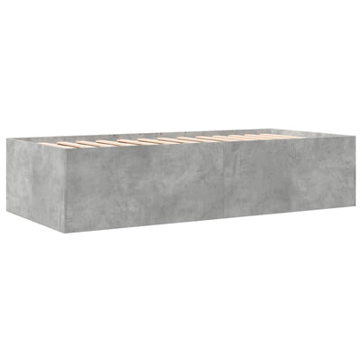 Vuodesohva laatikoilla betoninharmaa 90x200 cm tekninen puu