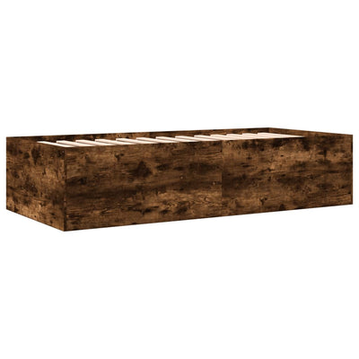Vuodesohva laatikoilla savutammi 90x200 cm tekninen puu