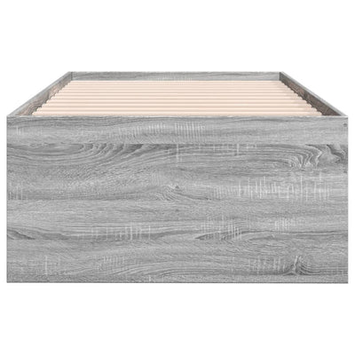Vuodesohva laatikoilla harmaa Sonoma 90x200 cm tekninen puu