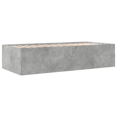 Vuodesohva laatikoilla betoninharmaa 90x190 cm tekninen puu