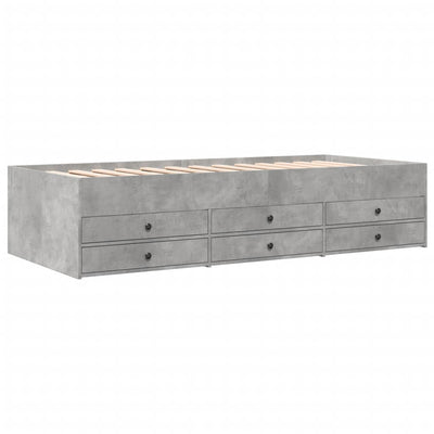 Vuodesohva laatikoilla betoninharmaa 75x190 cm tekninen puu
