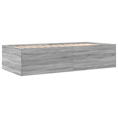 Vuodesohva laatikoilla harmaa Sonoma 75x190 cm tekninen puu