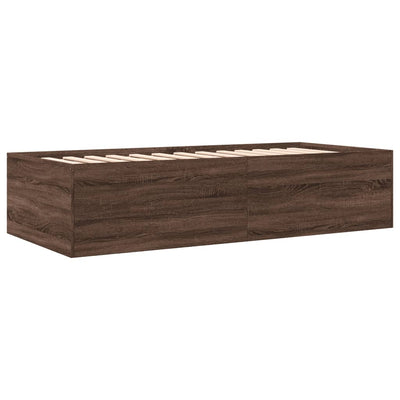 Vuodesohva laatikoilla ruskea tammi 75x190 cm tekninen puu