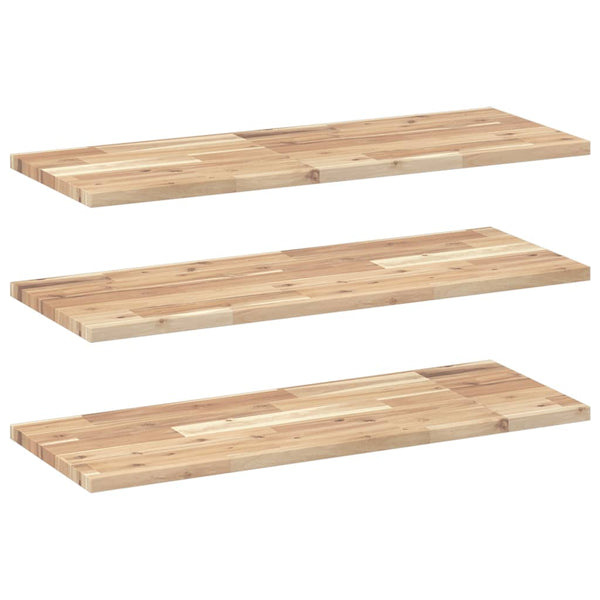 Kelluvat hyllyt 3 kpl 100x30x2 cm käsittelemätön massiivipuu akaasia