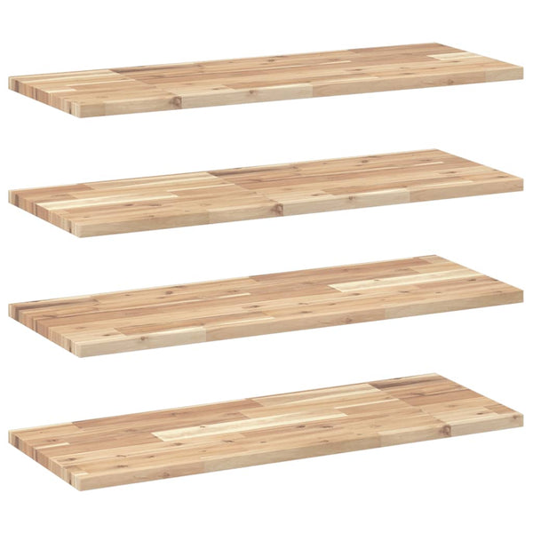 Kelluvat hyllyt 4 kpl 100x30x2 cm käsittelemätön massiivipuu akaasia