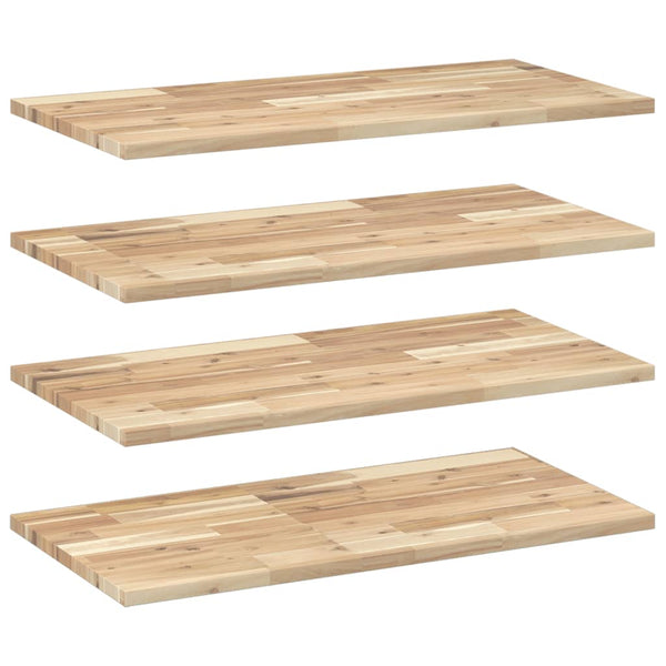 Kelluvat hyllyt 4 kpl 100x40x2 cm käsittelemätön massiivipuu akaasia