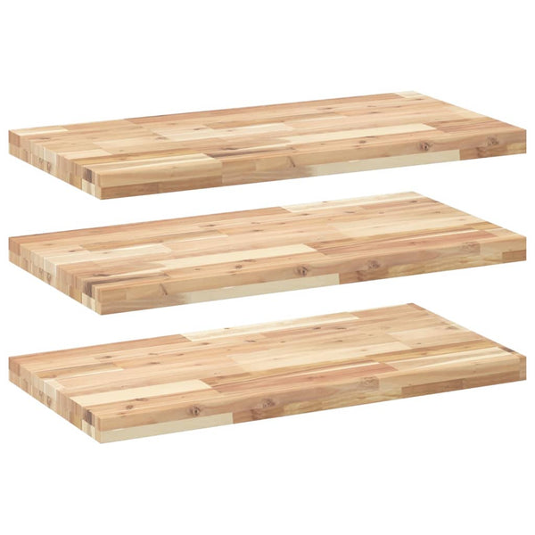 Kelluvat hyllyt 3 kpl 60x40x4 cm käsittelemätön massiivipuu akaasia
