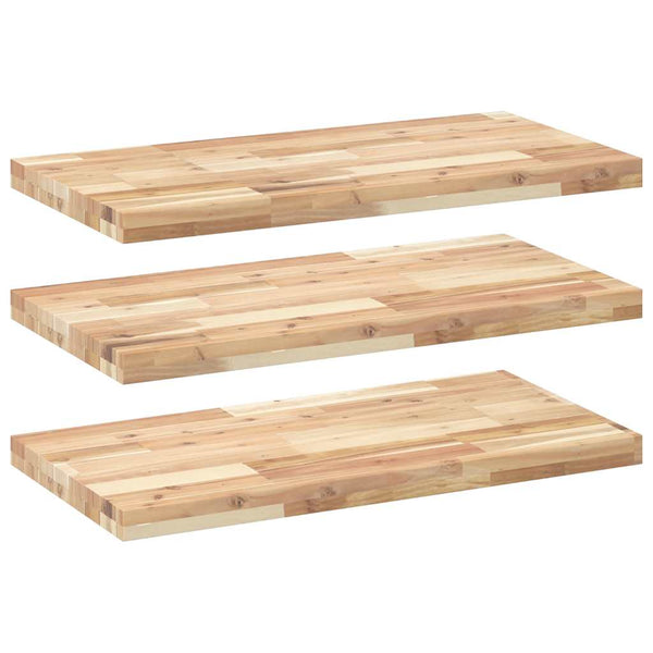 Kelluvat hyllyt 3 kpl 80x40x4 cm käsittelemätön massiivipuu akaasia