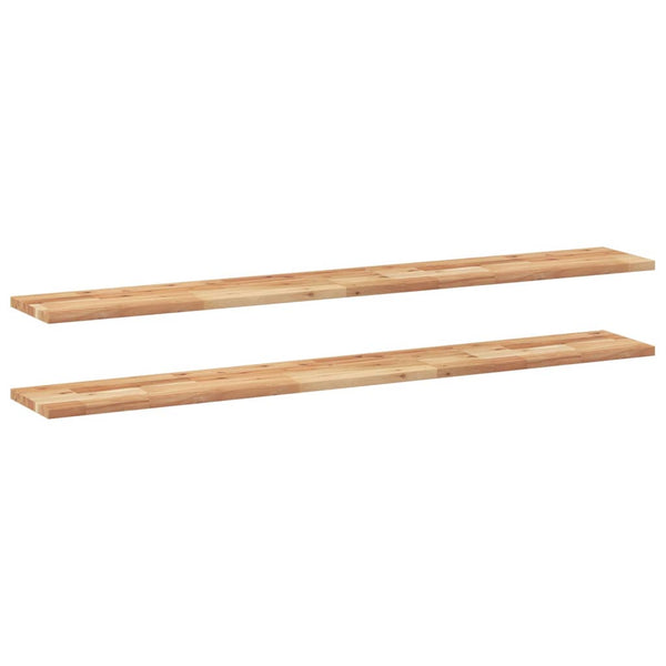 Kelluvat hyllyt 2 kpl 120x20x2 cm öljytty massiivipuu akaasia