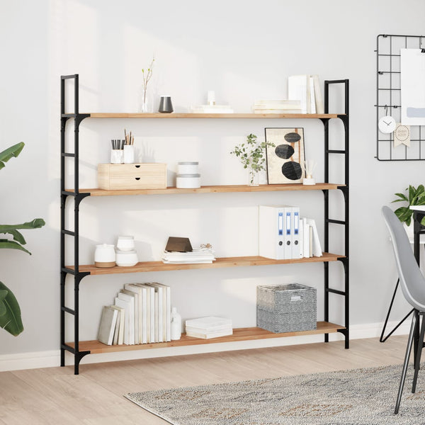 Kelluvat hyllyt 4 kpl 120x20x2 cm öljytty massiivipuu akaasia