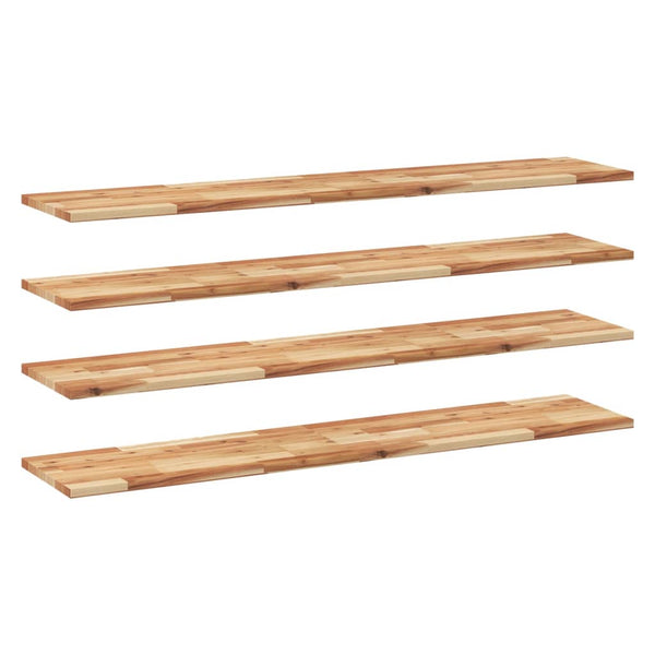 Kelluvat hyllyt 4 kpl 120x30x2 cm öljytty massiivipuu akaasia