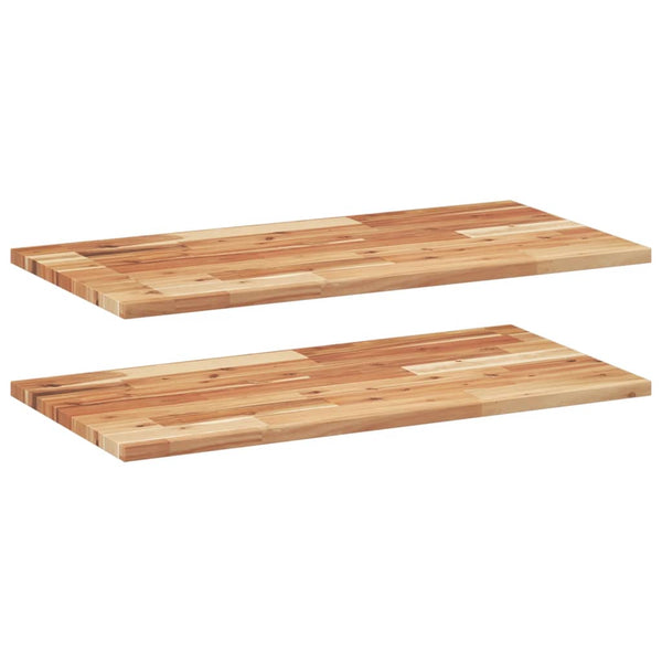 Kelluvat hyllyt 2 kpl 80x40x2 cm öljytty massiivipuu akaasia