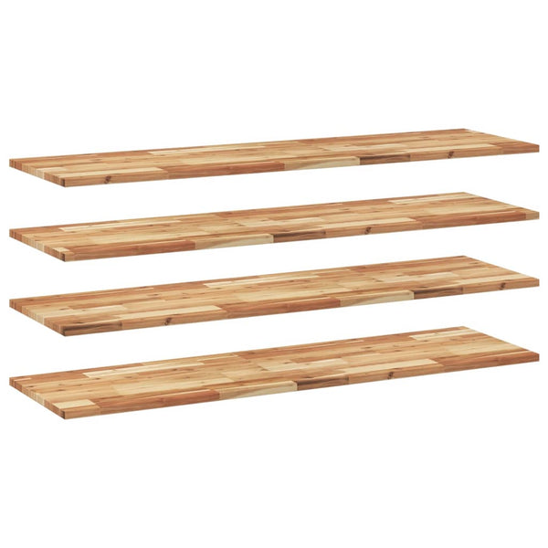 Kelluvat hyllyt 4 kpl 120x40x2 cm öljytty massiivipuu akaasia
