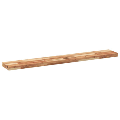 Kelluva hylly 120x20x4 cm öljytty täysi akasiapuu
