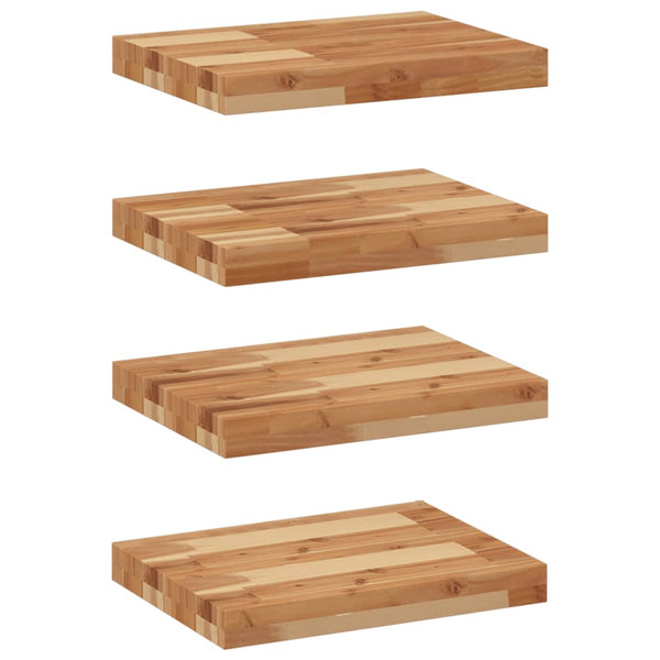 Kelluvat hyllyt 4 kpl 60x30x4 cm öljytty massiivipuu akaasia