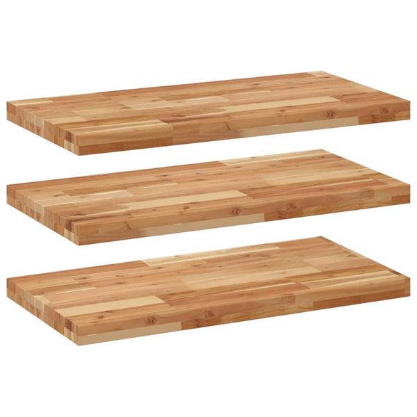 Kelluvat hyllyt 3 kpl 60x40x4 cm öljytty massiivipuu akaasia