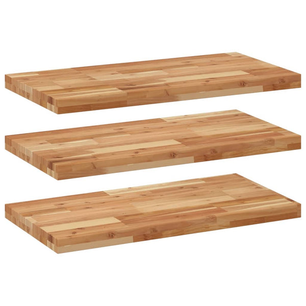 Kelluvat hyllyt 3 kpl 80x40x4 cm öljytty massiivipuu akaasia