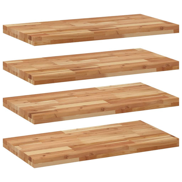 Kelluvat hyllyt 4 kpl 80x40x4 cm öljytty massiivipuu akaasia