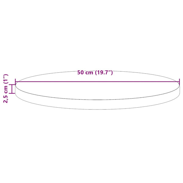 Pöytälevy pyöreä vahanruskea Ø50x2,5 cm täysi mänty